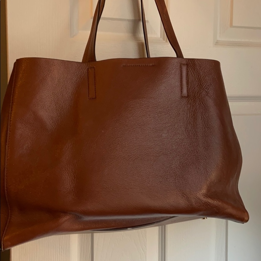 Brown/ tan leather Banana Republic tote
